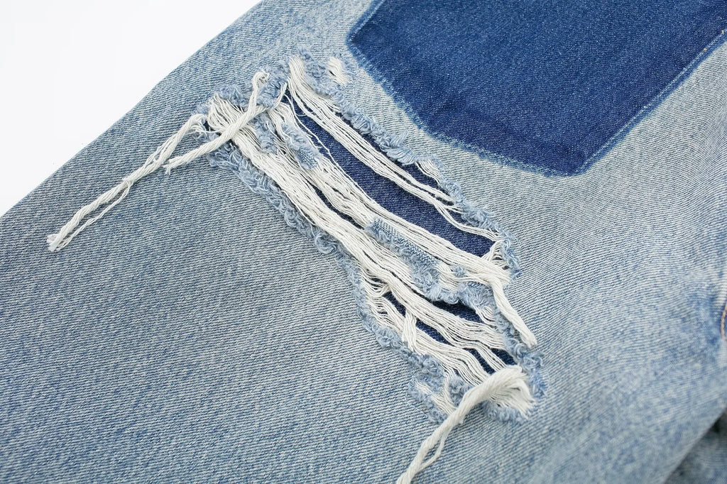 Jeans For Women 2024 Denim Solid Loose Zipper Fly Female Hole Trouser Pockets Wild Basic Commute Woman Wide Leg Long Pant