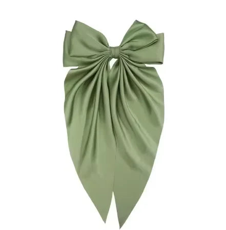 Hair Bows for Women, Big Bow Hair Clips for Girls, Silky Satin Hair Bows Clips Oversized Long Tail, Large Hair Barrettes Cute Ae