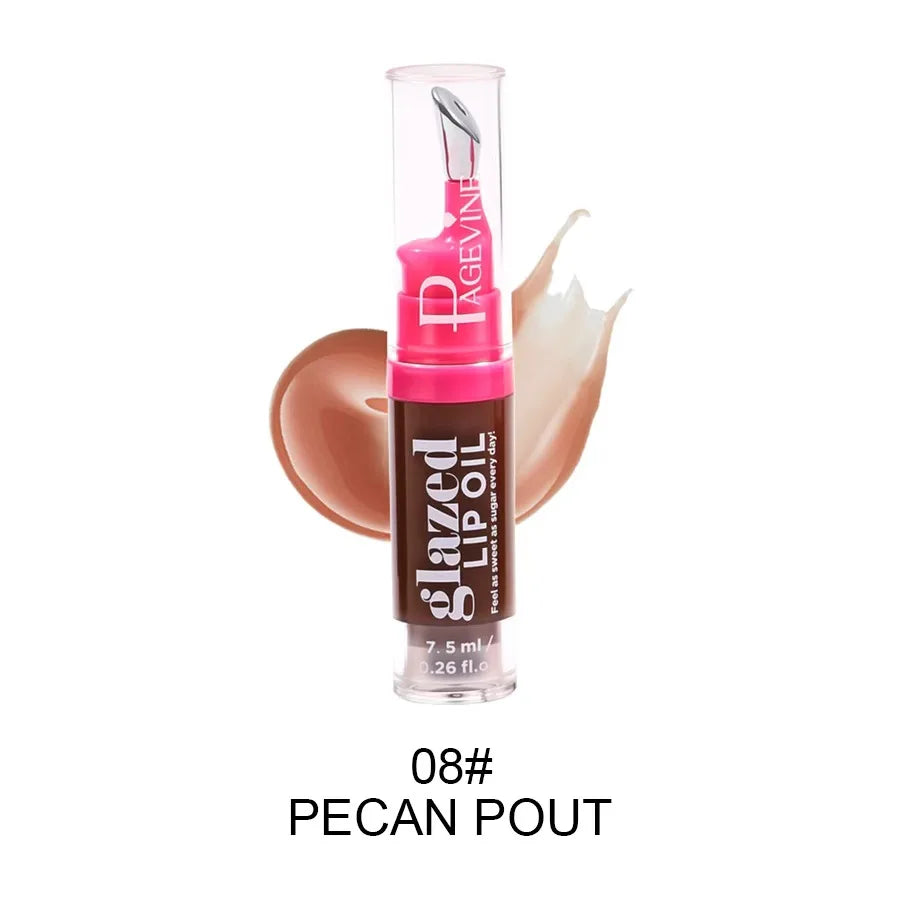 Glazed Lip Oil With Innovative Pump Design Ice Sensation Soft Lasting Glossy Hydrating Lip Gloss Deeply Moisturizing Lip Balm