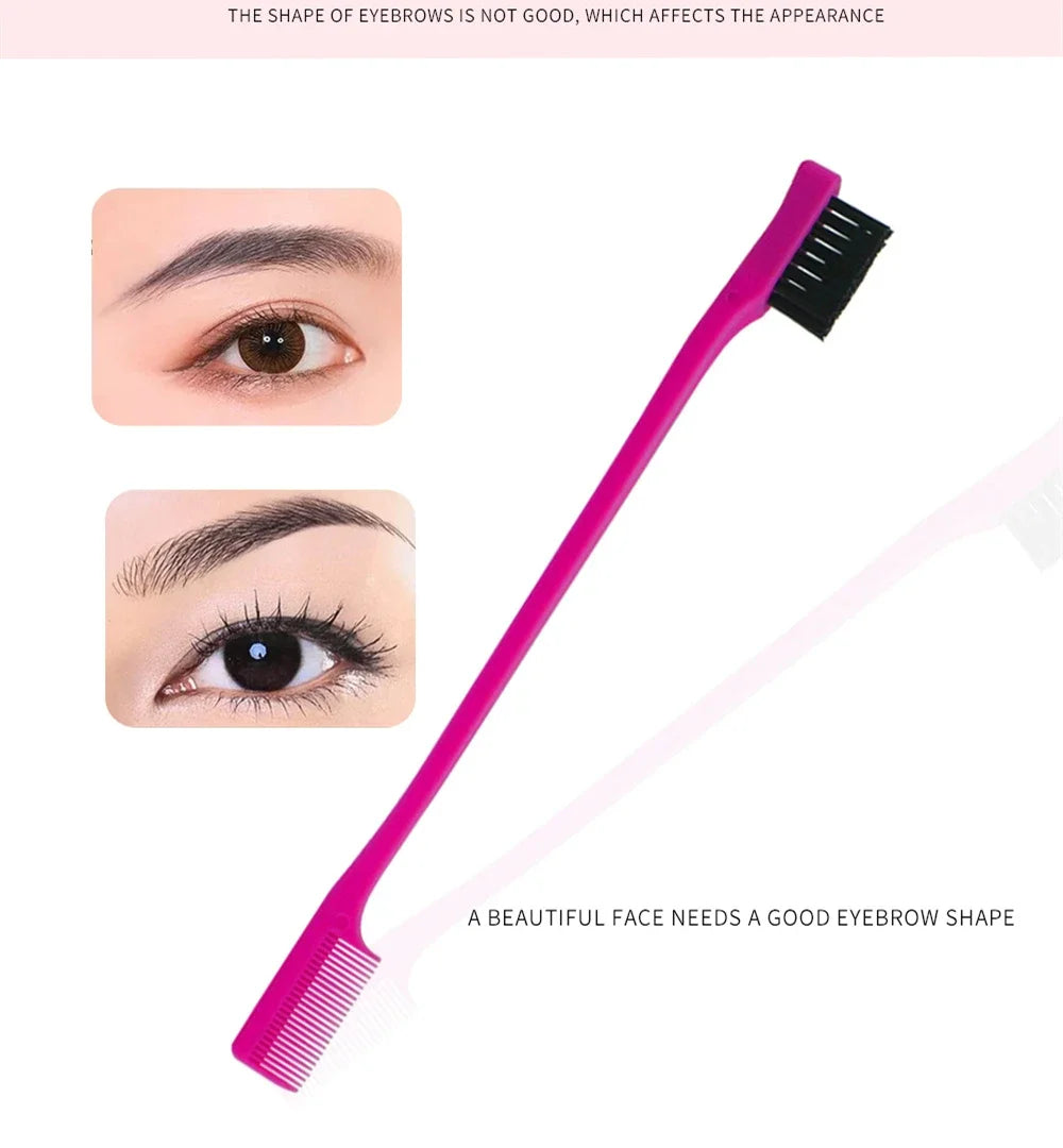Three-headed Eyebrow Brush Shredded Hair Brush Comb Hair Dye Brushes Hair Care Hair Edge Control Hairdressing Gel Brush Styling