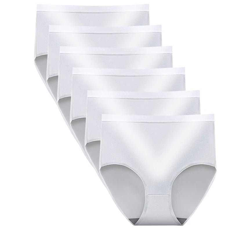 6pcs Women Hip Lift Panties Lady Large Size High Waist Underwear Fashion Girls Briefs Breathable Panty Plus Size Female Lingerie
