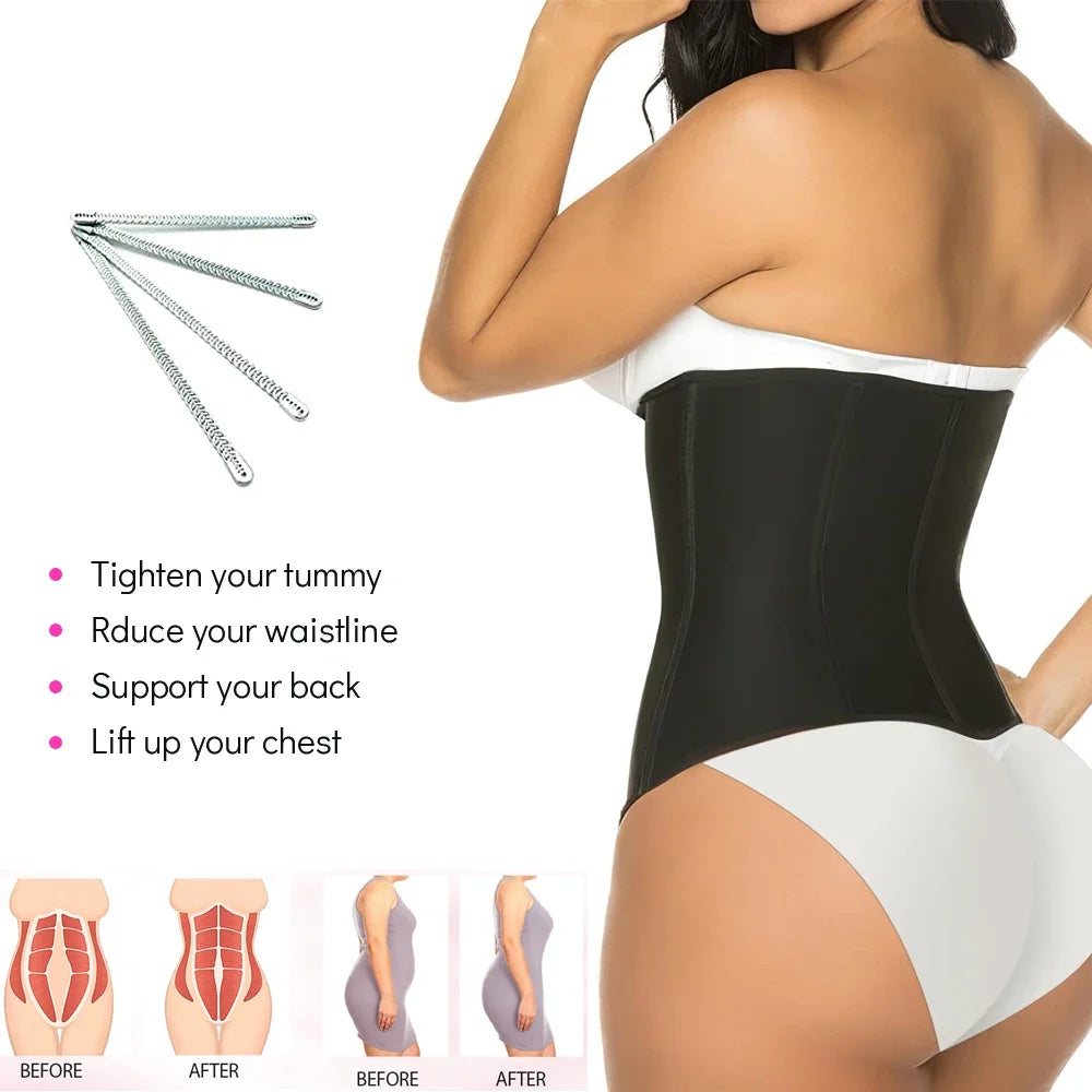 Waist Trainer for Women Tummy Control Workout Waist Cincher Corset Shapewear Postpartum Body Shaper with Zipper Hook