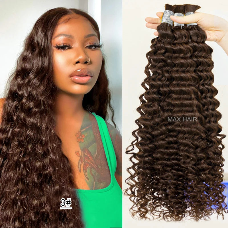 #350 Ginger Orange Human Hair Bulk Curly Hair Bundles For Boho Braids Braiding Hair Extension No Weft cabelo humano indiano