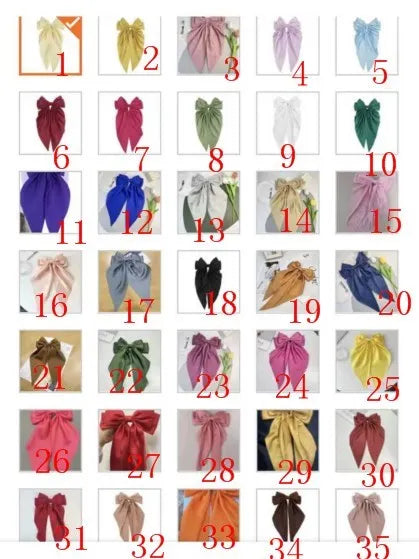 Hair Bows for Women, Big Bow Hair Clips for Girls, Silky Satin Hair Bows Clips Oversized Long Tail, Large Hair Barrettes Cute Ae
