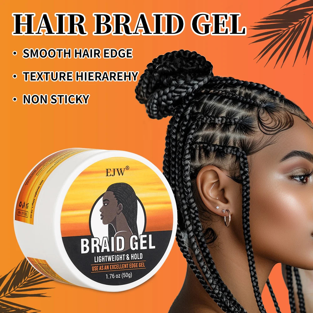 EJW Hair Braid Gel,Styling Wax For Natural Look Braid Style Curl Defining, Ehancing, Styling Waxes For Fly Away&Edge Frizz Hair.