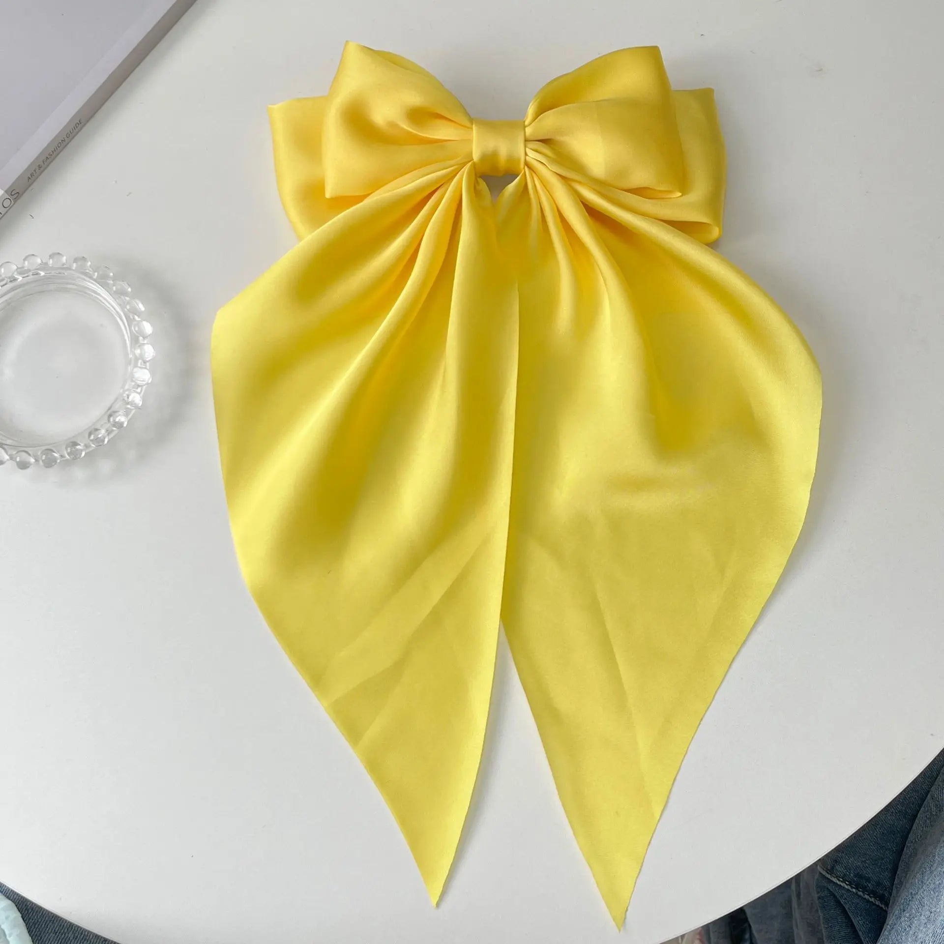 Hair Bows for Women, Big Bow Hair Clips for Girls, Silky Satin Hair Bows Clips Oversized Long Tail, Large Hair Barrettes Cute Ae