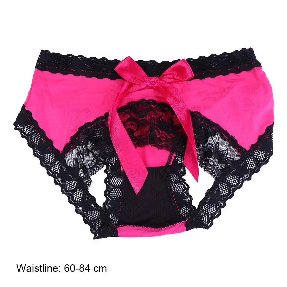 Women Sexy Panties Hips Bowknot Crotchless Panties Knickers Sexy Lingerie Underwear ropa interior femenina Open Crotch Briefs