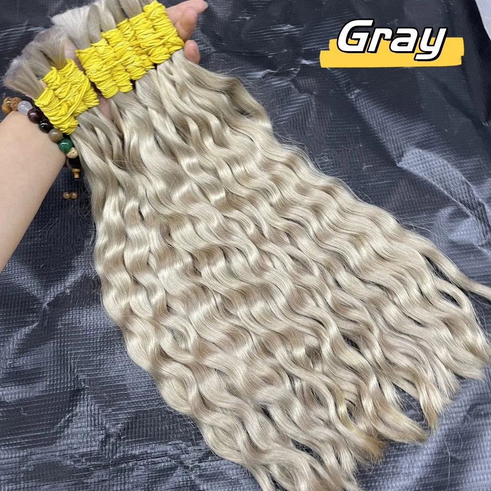 #350 Ginger Orange Human Hair Bulk Curly Hair Bundles For Boho Braids Braiding Hair Extension No Weft cabelo humano indiano