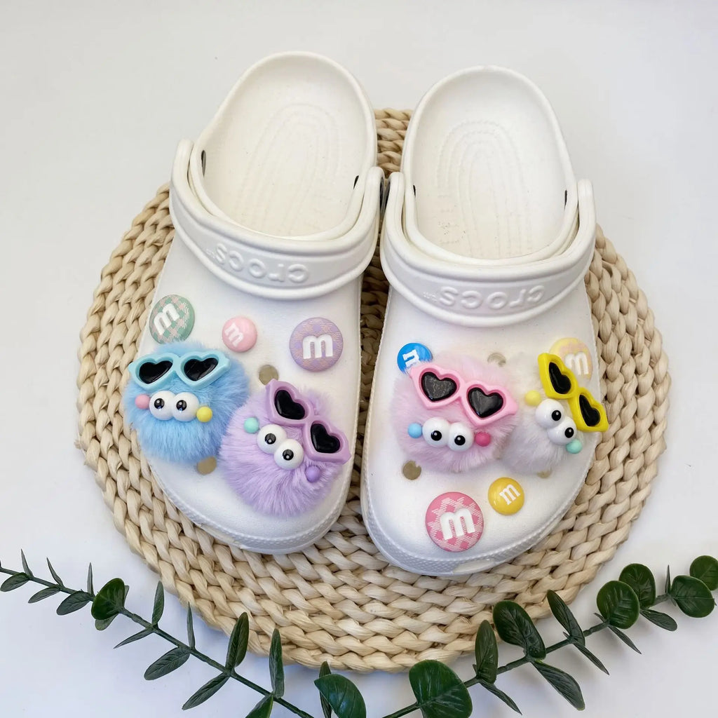 Shoe Charms DIY 3D Stereoscopic Hairball Genie Decoration Buckle for Shoe Charm Accessories Party Girls Gift
