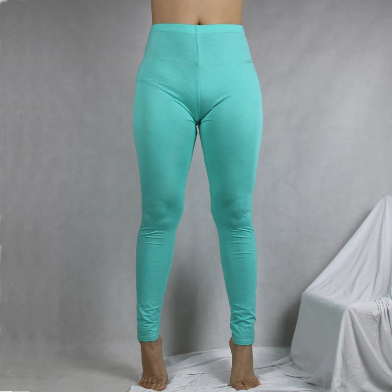 Solid Colorful Leggings For Women 7xl 6XL 5XL Large Size Modal Cotton Tight Pants Grey Black White Pink Blue Purple 5XL 4XL Lady