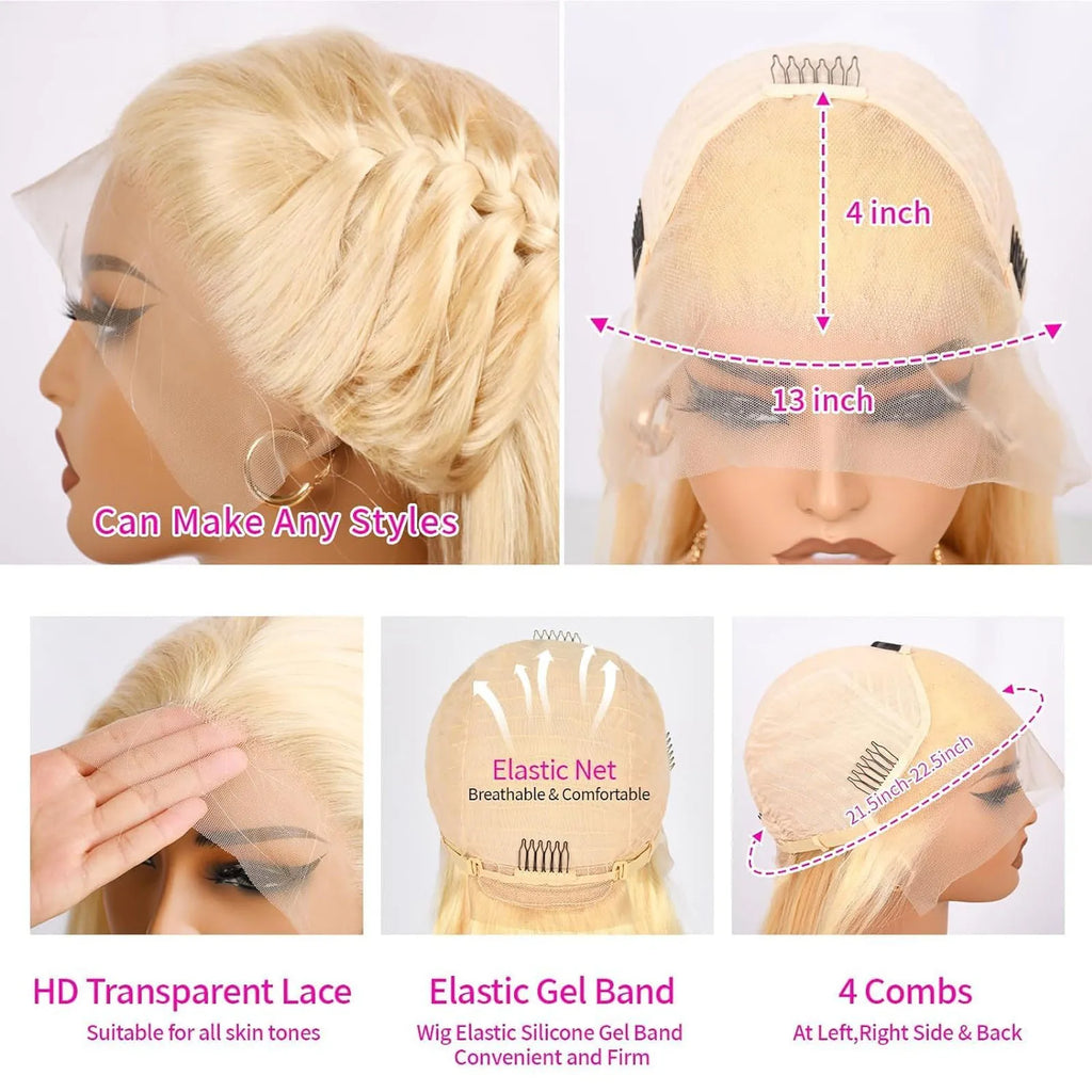 220 Density 30 Inch Straight Blonde 613 Hd Lace Frontal Wig 13x6 Brazilian Colored For Women 13x4 Lace Front Wig Human Hair Wigs