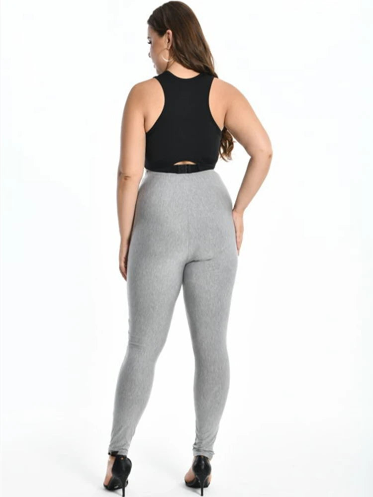 Solid Colorful Leggings For Women 7xl 6XL 5XL Large Size Modal Cotton Tight Pants Grey Black White Pink Blue Purple 5XL 4XL Lady