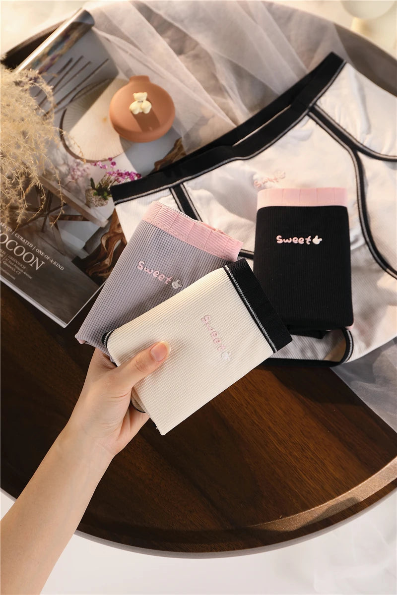 Panties For Women Cotton High Waist Summer Breathable Ladies Big Size Underwear Sweet Letters Female Underpants Sexy Lingerie