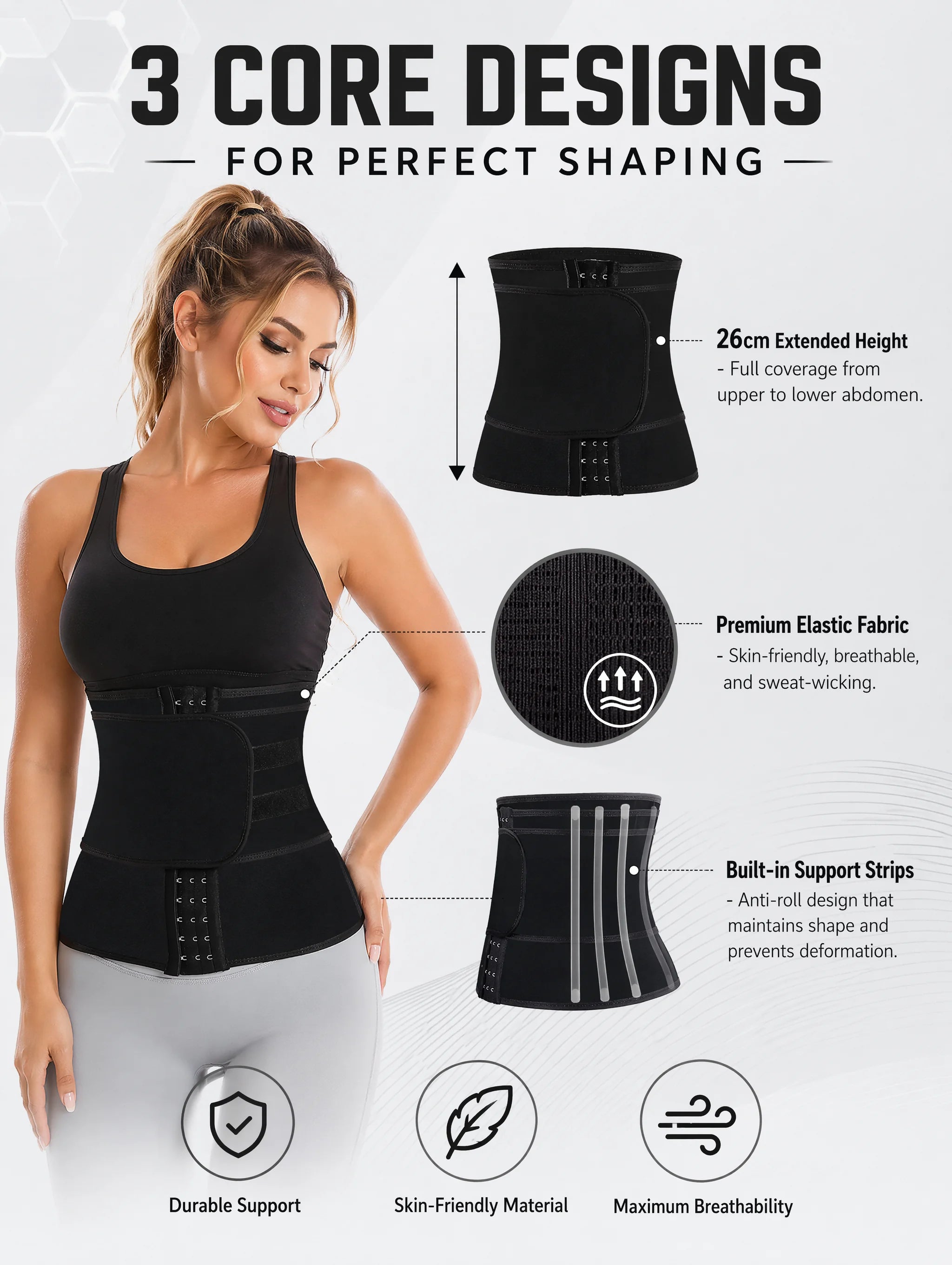 Women Waist Trainer Belly Slimming Sheath Sauna Body Shaper Reducing Shapewear Corset Tummy Sweat Workout Fat Burn Trimmer Belt