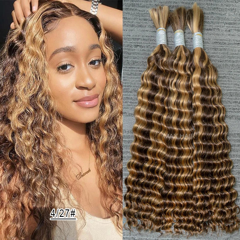 #350 Ginger Orange Human Hair Bulk Curly Hair Bundles For Boho Braids Braiding Hair Extension No Weft cabelo humano indiano