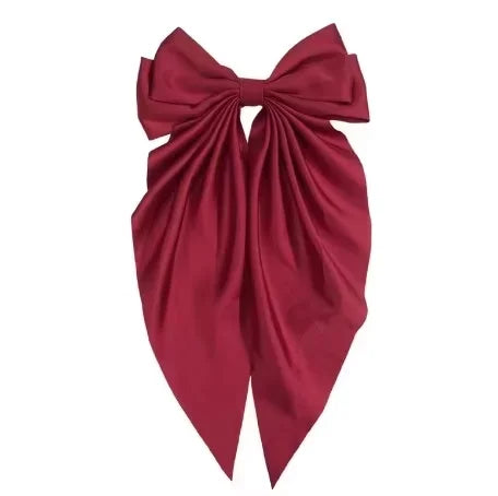 Hair Bows for Women, Big Bow Hair Clips for Girls, Silky Satin Hair Bows Clips Oversized Long Tail, Large Hair Barrettes Cute Ae