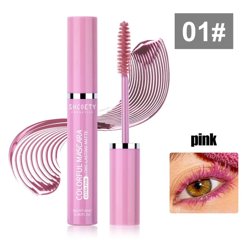 Color Mascara, Waterproof and Non-smudged, Slender and Thick Curly, Christmas Stage Hot Makeup, Eye Cosmetics