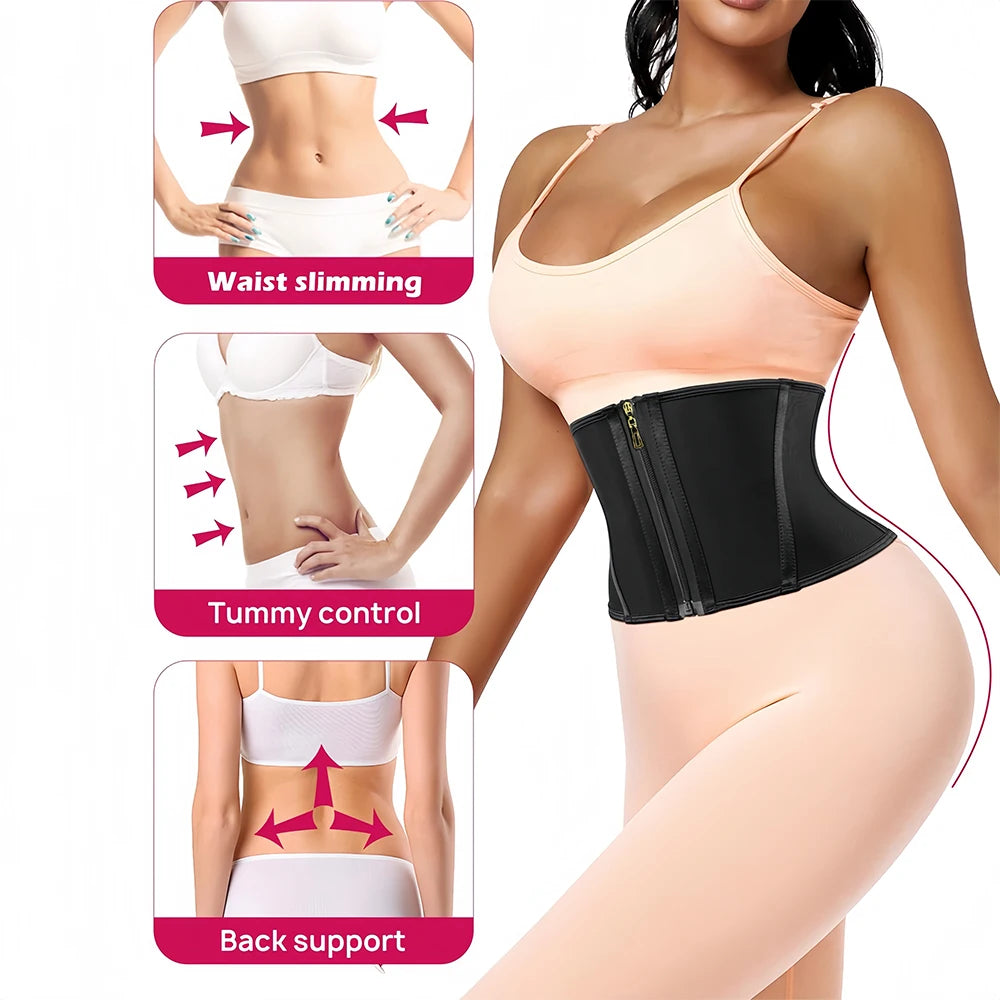 Waist Trainer for Women Tummy Control Workout Waist Cincher Corset Shapewear Postpartum Body Shaper with Zipper Hook
