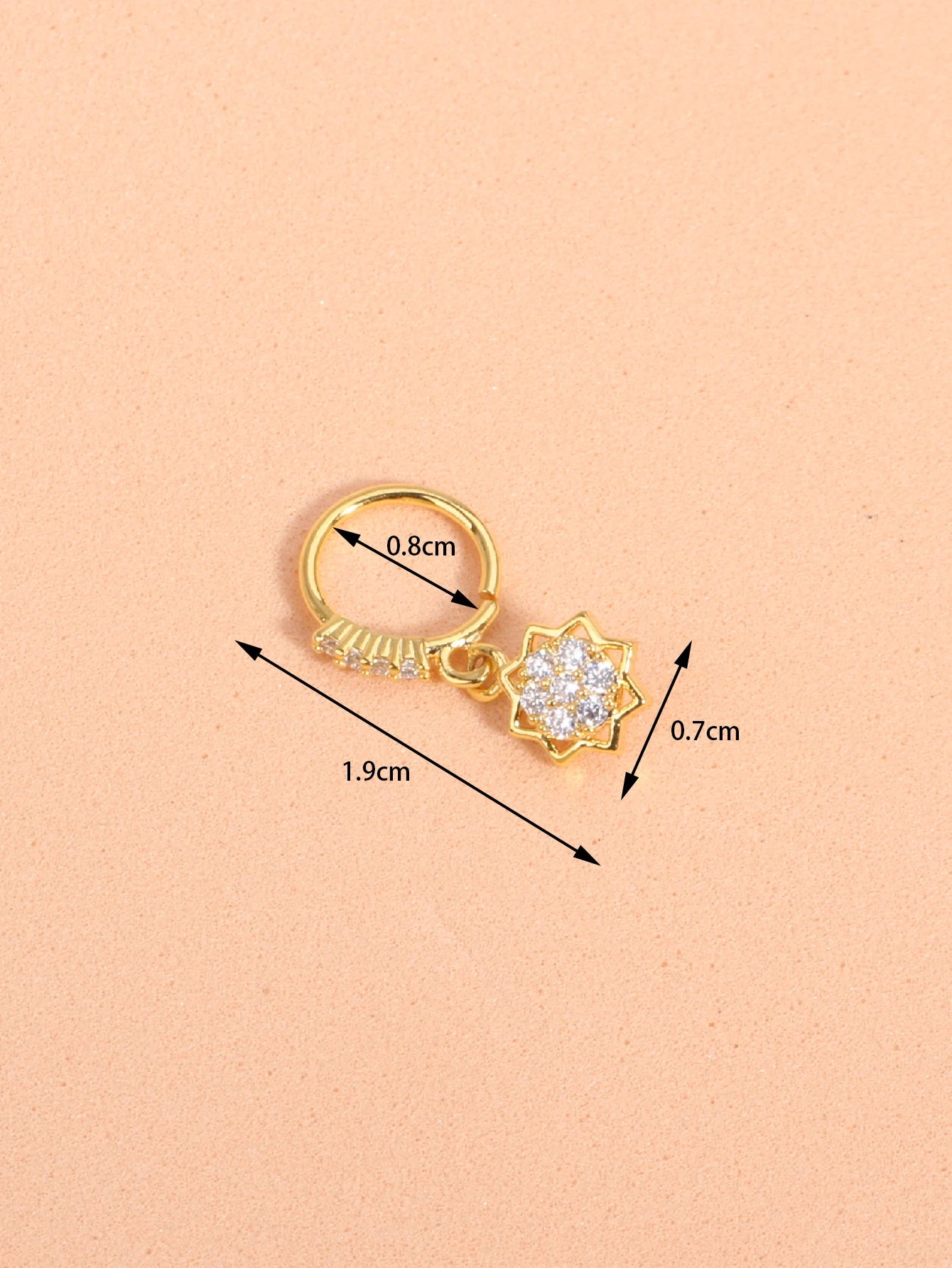 Nose Rings Hoop for Women Men Body Piercing Jewelry Cartilage Earring Nose Dangling CZ Cross Crown Starfish Dangle Nose Ring