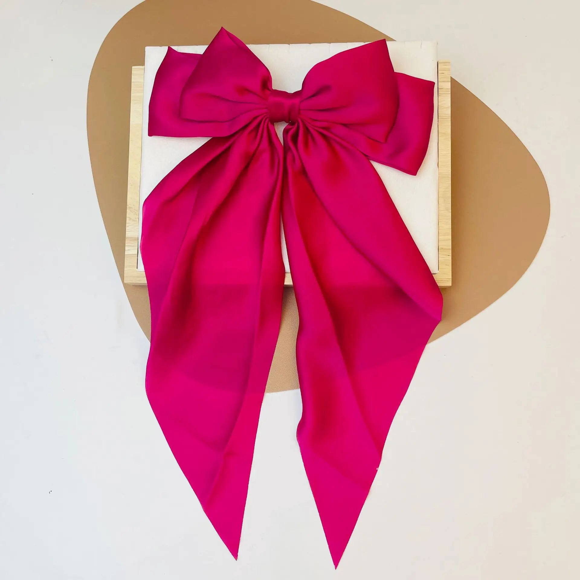Hair Bows for Women, Big Bow Hair Clips for Girls, Silky Satin Hair Bows Clips Oversized Long Tail, Large Hair Barrettes Cute Ae