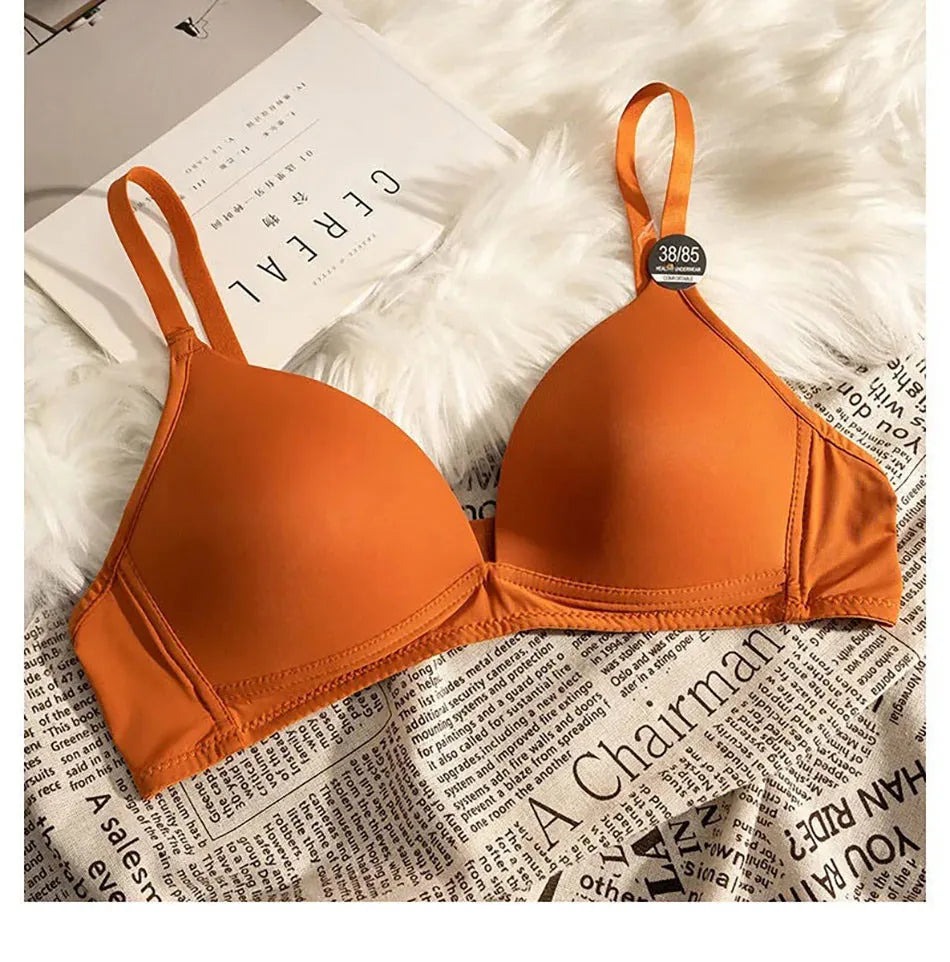 Child Development Period Bra Girls Solid Color Adjustable and Non Removable  Without Steel Ring Bra Girls Bra