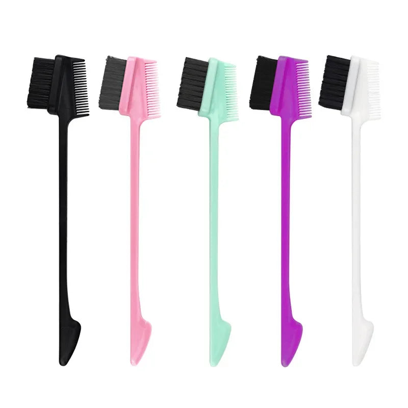 Three-headed Eyebrow Brush Shredded Hair Brush Comb Hair Dye Brushes Hair Care Hair Edge Control Hairdressing Gel Brush Styling
