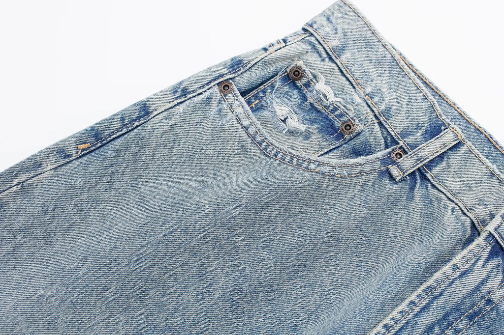 Jeans For Women 2024 Denim Solid Loose Zipper Fly Female Hole Trouser Pockets Wild Basic Commute Woman Wide Leg Long Pant
