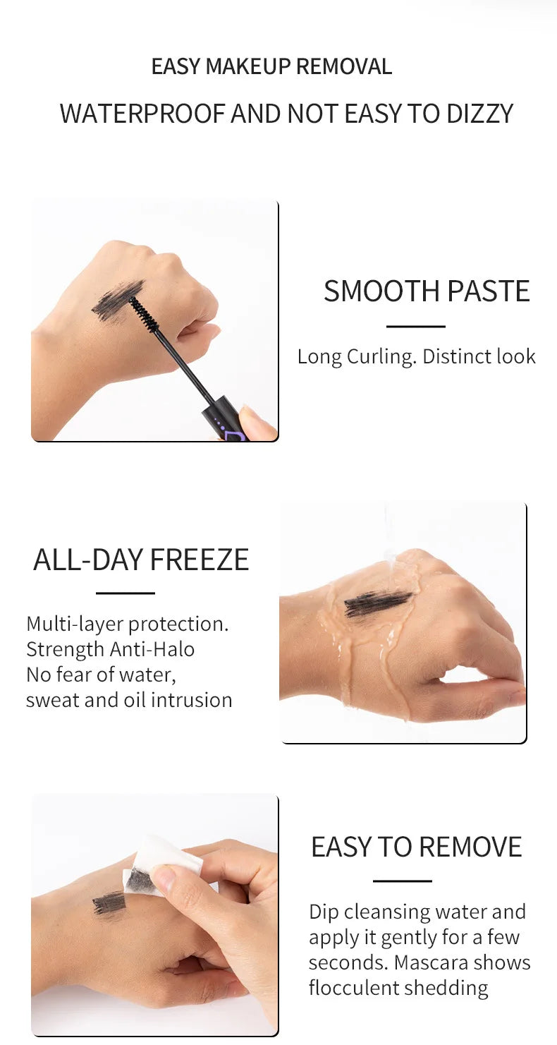 Smudge Proof Mascara, Waterproof, Sweat Proof, Long, Thick, Cool, Fast Drying Mascara, Thick Curly And Slender Mascara