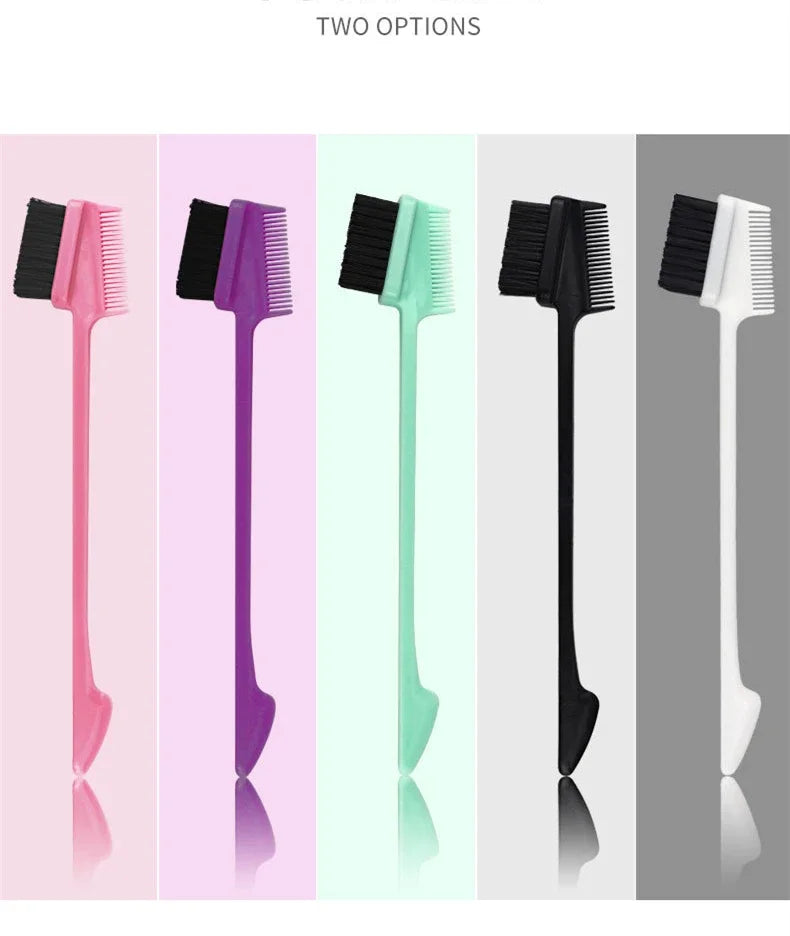 Three-headed Eyebrow Brush Shredded Hair Brush Comb Hair Dye Brushes Hair Care Hair Edge Control Hairdressing Gel Brush Styling