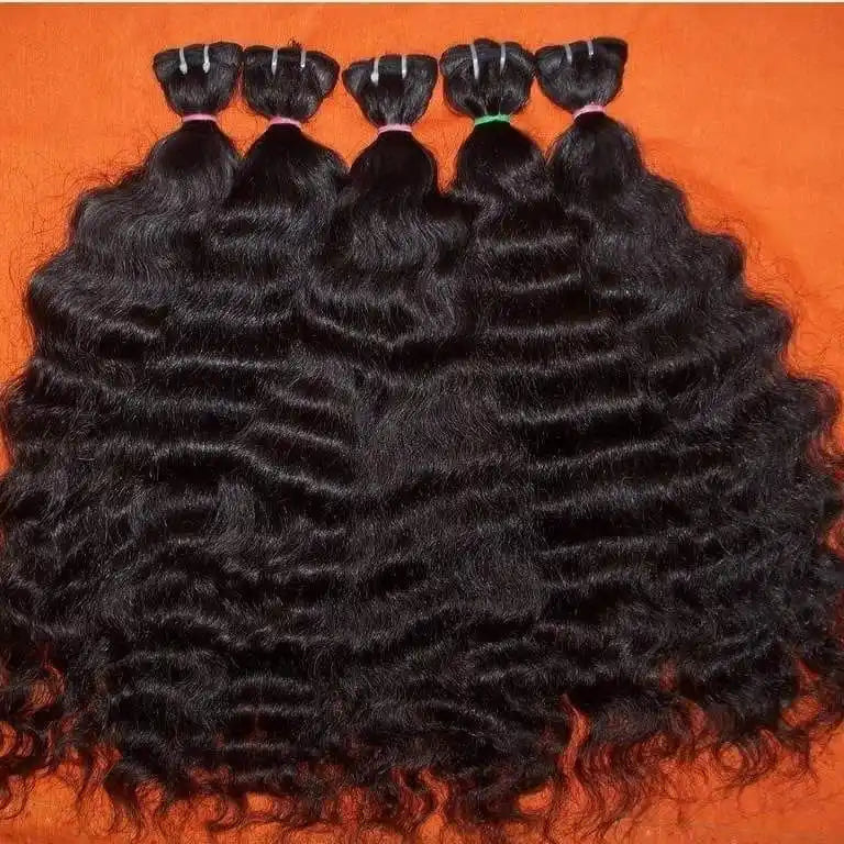 Best Wave Bulk Raw Hair.natural Curly & Wave Bulk Human Hair From India. Only Natural Texture and Natural Color Hair. From India