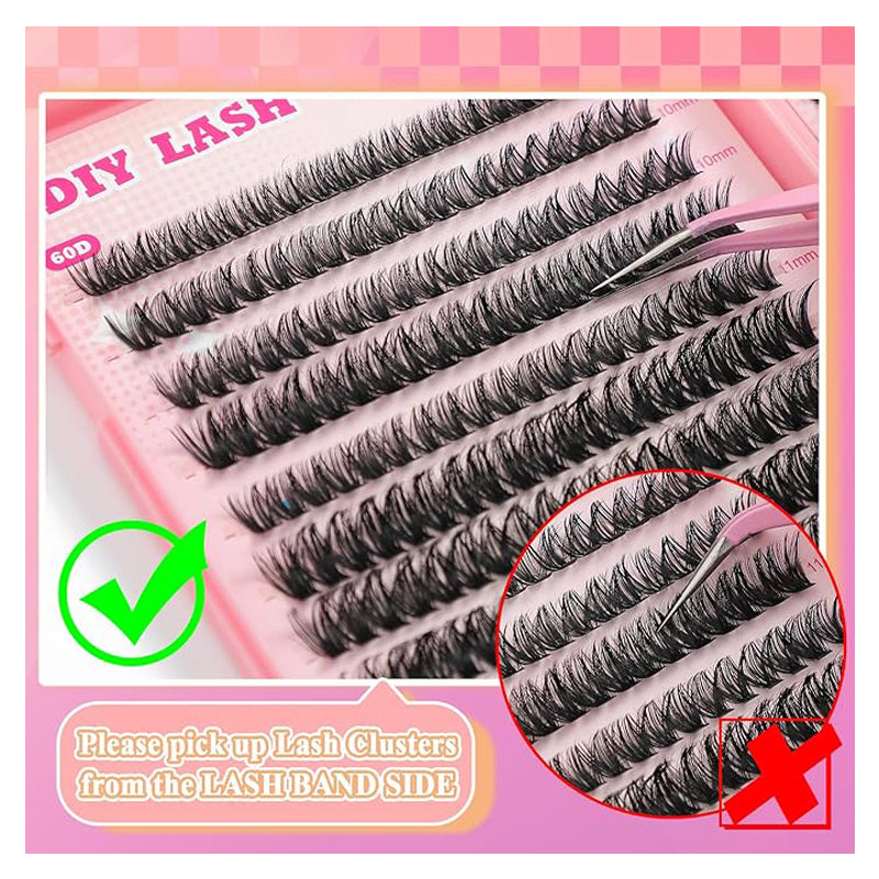4PCS Hotmelt DIY Self-grafting Large Capacity 640 Single-cluster Thick European And American False Eyelash Book Set